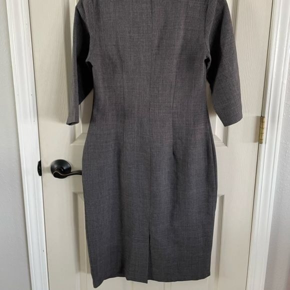 Rebecca Tatti Linen Blend Gray Women’s Mid-length Dress, Sz Large - Picture 6 of 12